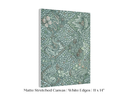 Watercolour Textile Pattern in Teal | P478 - Single Art Prints - Piccolo Fiore Prints