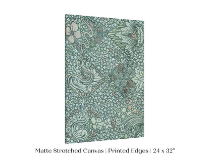 Watercolour Textile Pattern in Teal | P478 - Single Art Prints - Piccolo Fiore Prints