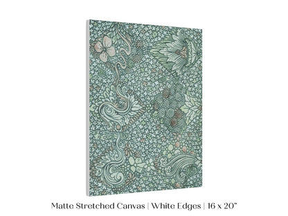 Watercolour Textile Pattern in Teal | P478 - Single Art Prints - Piccolo Fiore Prints