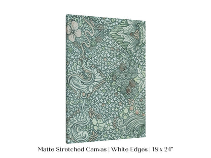 Watercolour Textile Pattern in Teal | P478 - Single Art Prints - Piccolo Fiore Prints