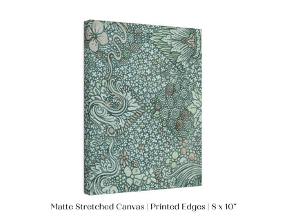 Watercolour Textile Pattern in Teal | P478 - Single Art Prints - Piccolo Fiore Prints