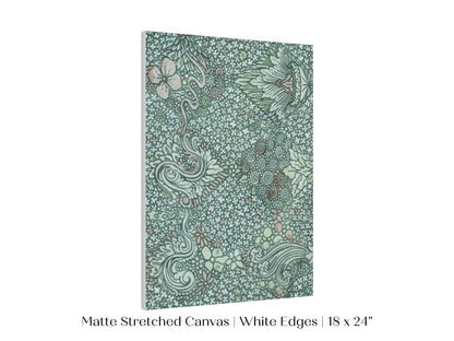 Watercolour Textile Pattern in Teal | P478 - Single Art Prints - Piccolo Fiore Prints