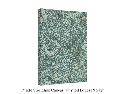 Watercolour Textile Pattern in Teal | P478 - Single Art Prints - Piccolo Fiore Prints