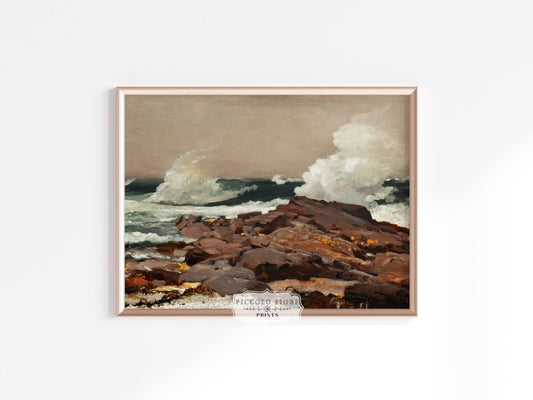 Waves Crashing on Rocks | P257 - Single Art Prints - Piccolo Fiore Prints
