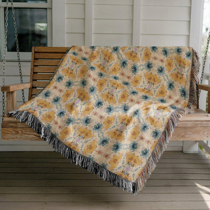 Wavy Blooms | Woven Blanket - Woven Blanket - Piccolo Fiore Prints