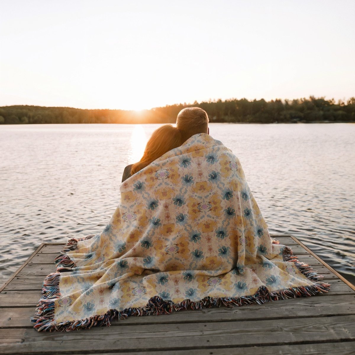 Wavy Blooms | Woven Blanket - Woven Blanket - Piccolo Fiore Prints
