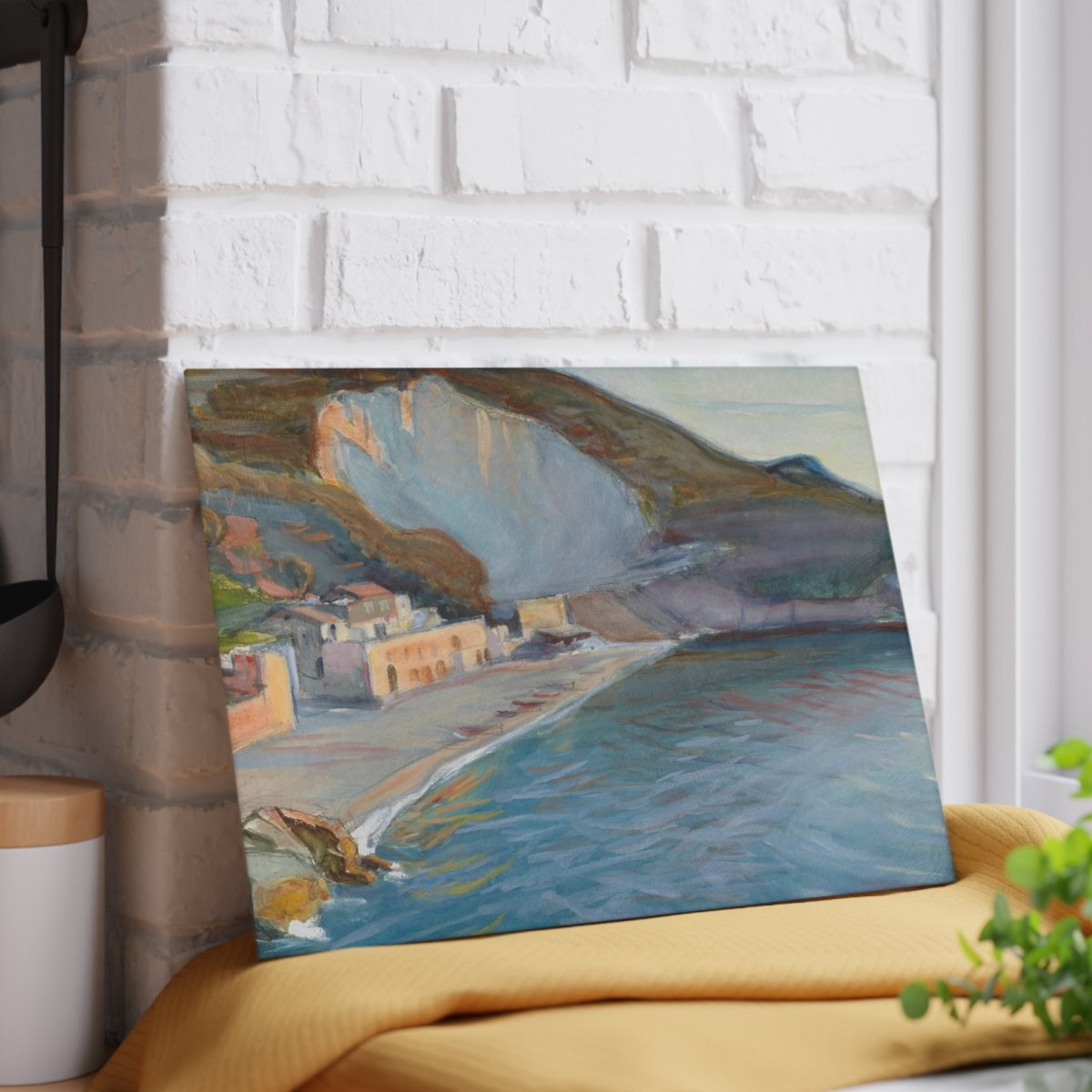 White Cliffs | Glass Chopping Board - Glass Chopping Board - Piccolo Fiore Prints