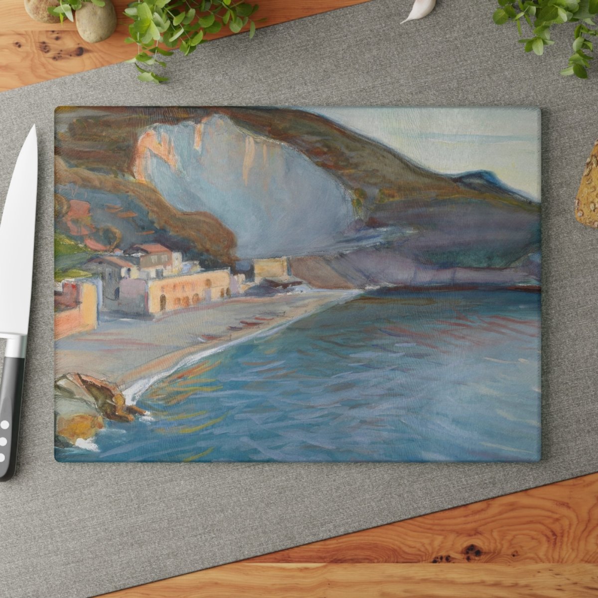 White Cliffs | Glass Chopping Board - Glass Chopping Board - Piccolo Fiore Prints