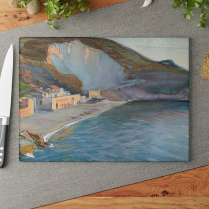 White Cliffs | Glass Chopping Board - Glass Chopping Board - Piccolo Fiore Prints