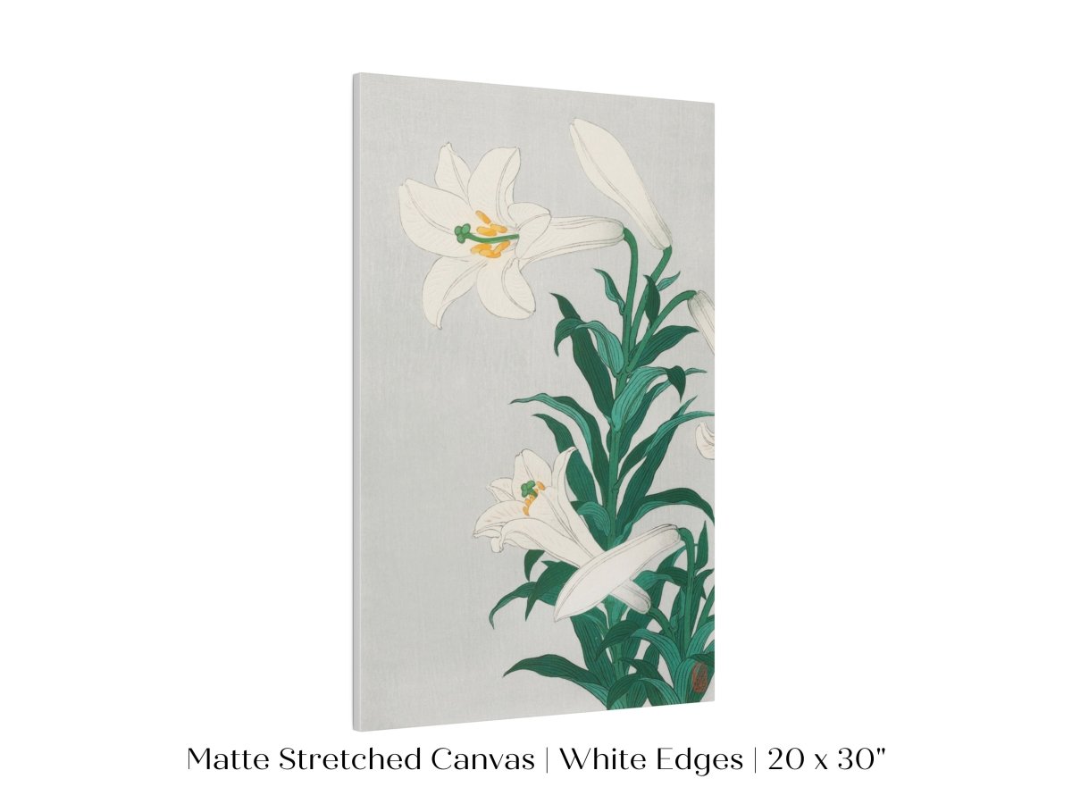White Lilies | Vintage Japanese Art Print | P355 - Single Art Prints - Piccolo Fiore Prints