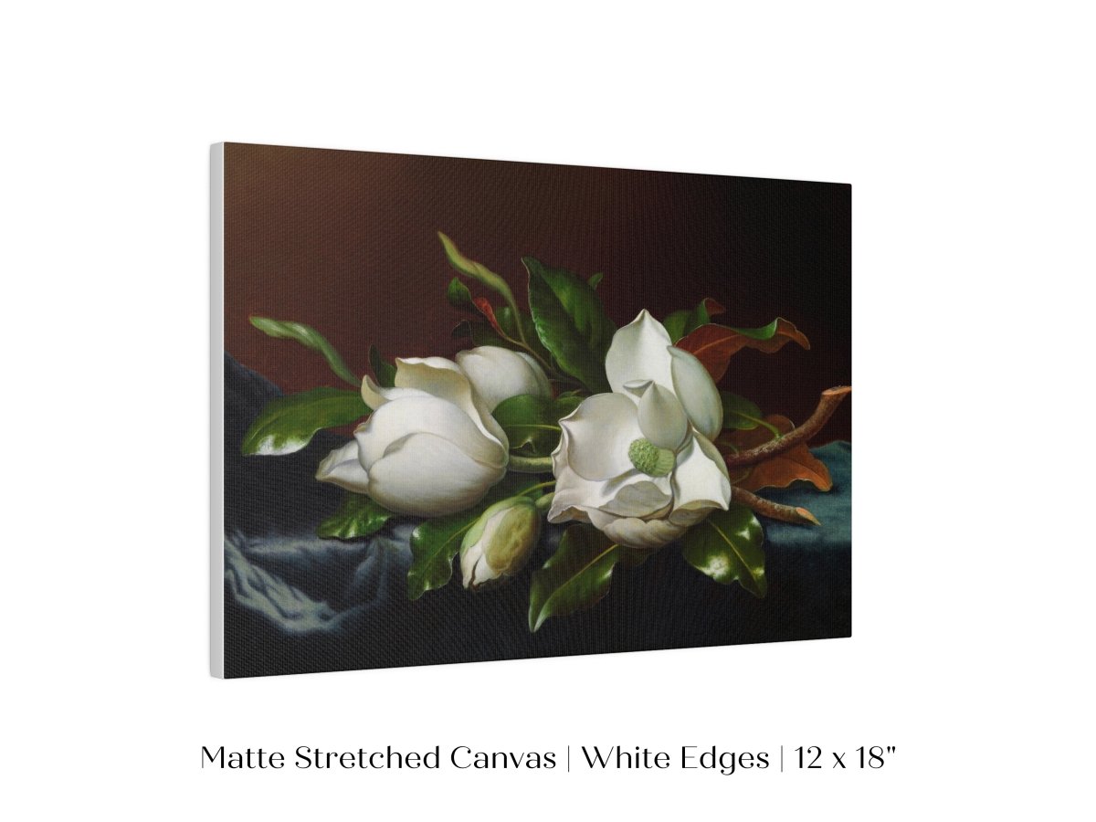 White Magnolias on Blue Velvet Cloth | P349 - Single Art Prints - Piccolo Fiore Prints