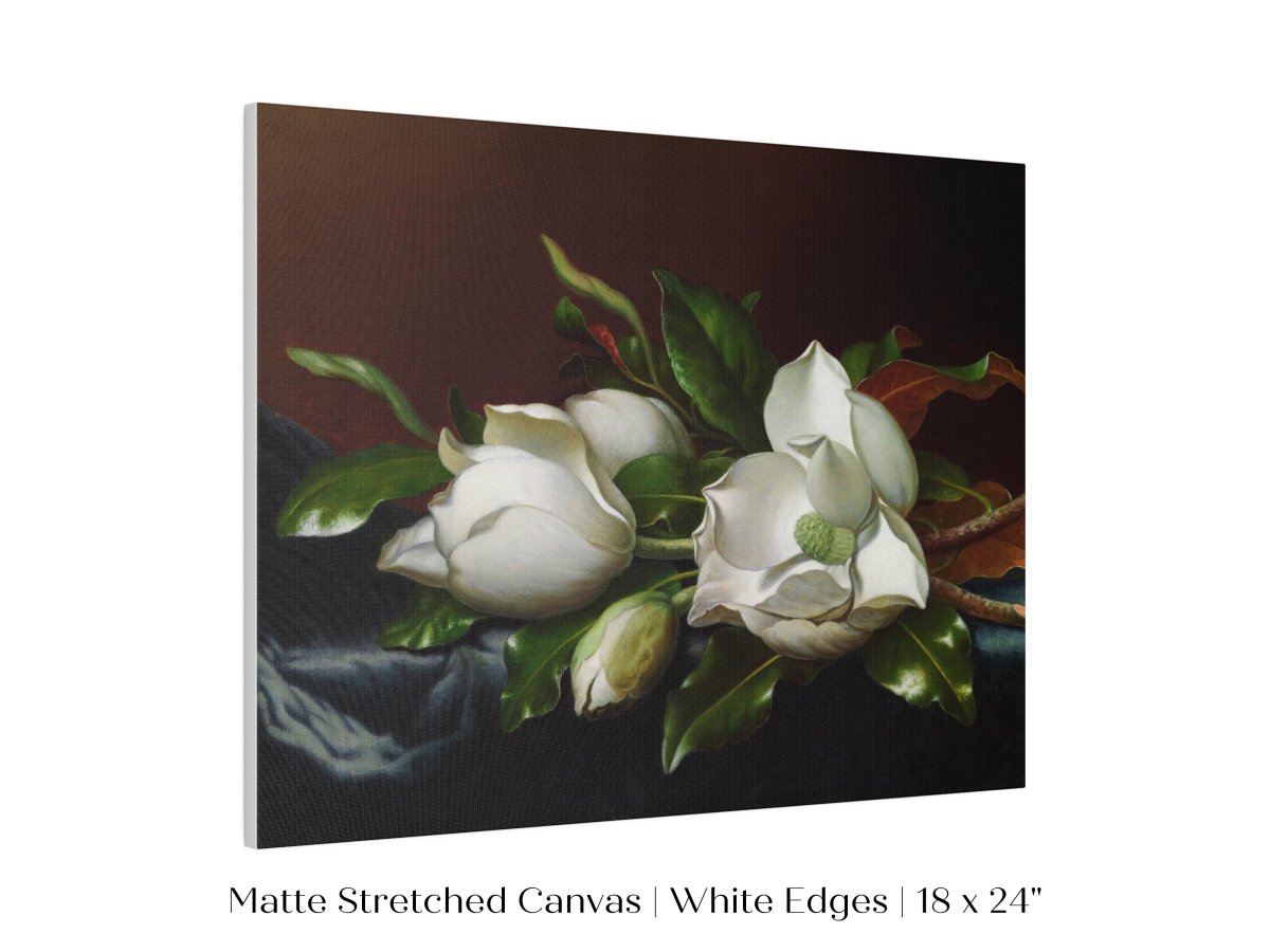 White Magnolias on Blue Velvet Cloth | P349 - Single Art Prints - Piccolo Fiore Prints