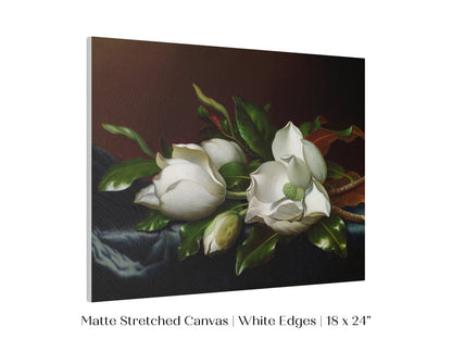 White Magnolias on Blue Velvet Cloth | P349 - Single Art Prints - Piccolo Fiore Prints