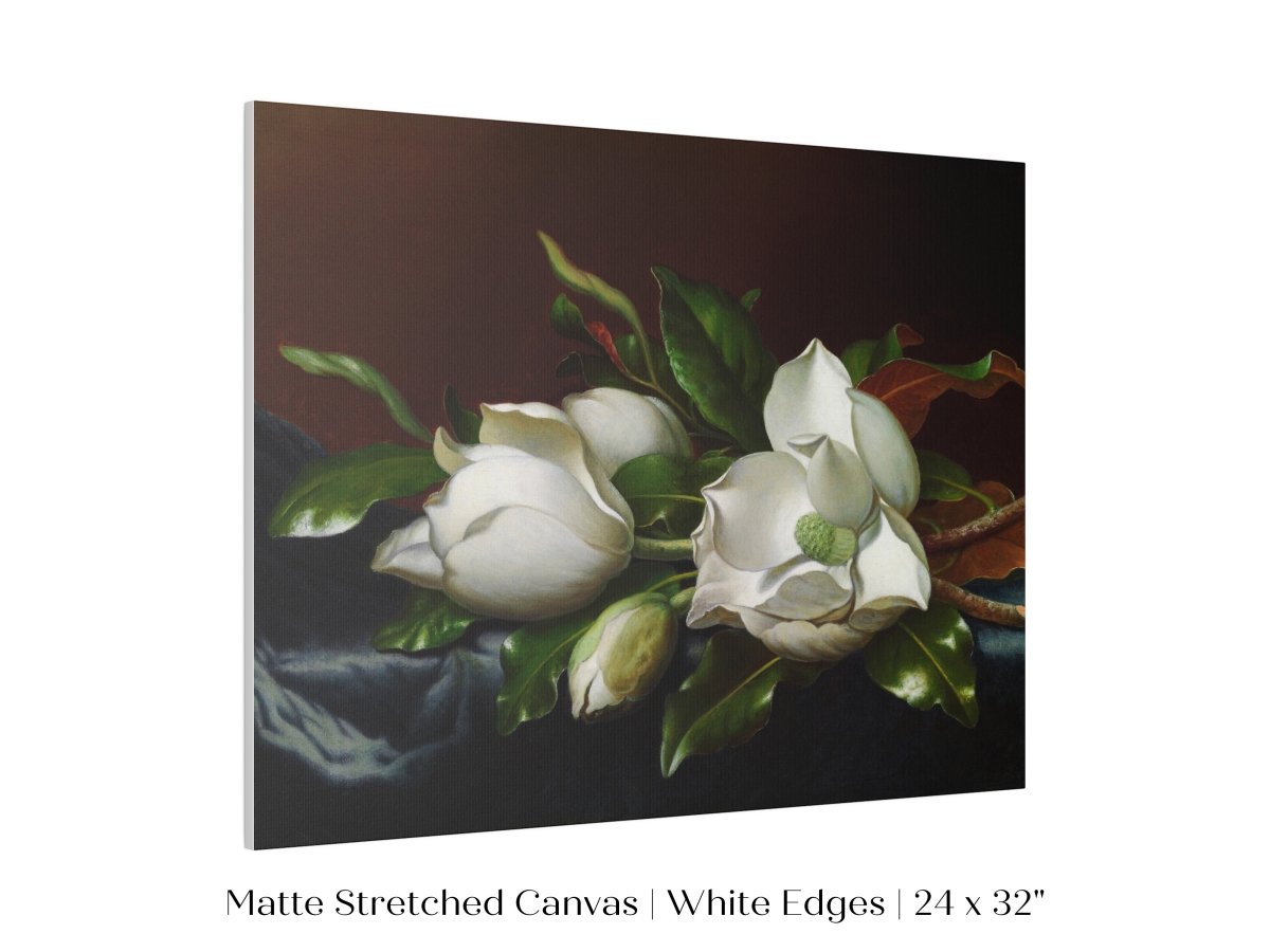White Magnolias on Blue Velvet Cloth | P349 - Single Art Prints - Piccolo Fiore Prints