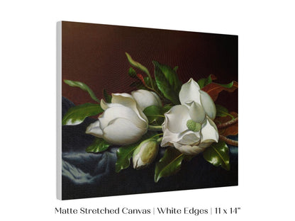 White Magnolias on Blue Velvet Cloth | P349 - Single Art Prints - Piccolo Fiore Prints