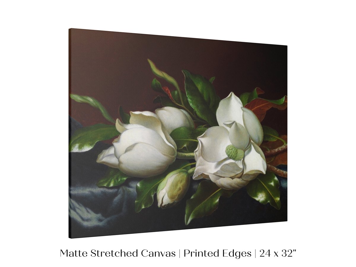 White Magnolias on Blue Velvet Cloth | P349 - Single Art Prints - Piccolo Fiore Prints