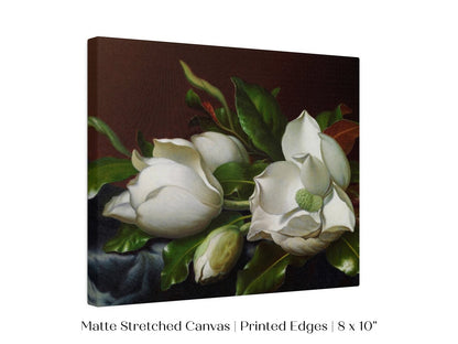 White Magnolias on Blue Velvet Cloth | P349 - Single Art Prints - Piccolo Fiore Prints