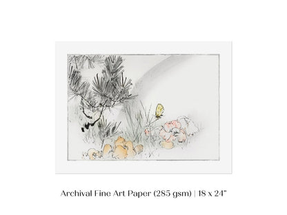Wild Pine Tree | Vintage Japanese Art | P75 - Single Art Prints - Piccolo Fiore Prints