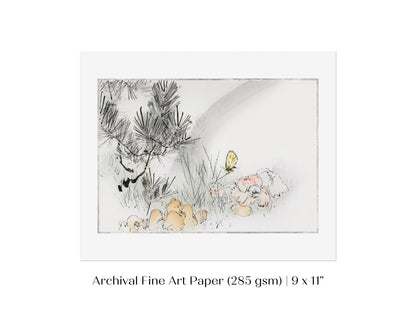 Wild Pine Tree | Vintage Japanese Art | P75 - Single Art Prints - Piccolo Fiore Prints