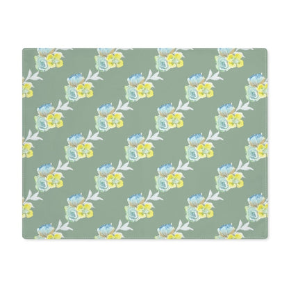 Wild Rose Diagonal Stripe in Khaki | Placemat - Cotton Twill Placemat - Piccolo Fiore Prints