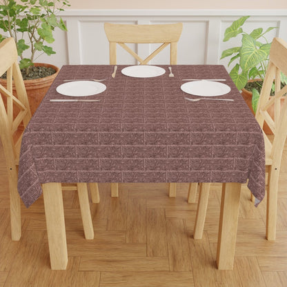 Woodblock - 1 - Pink&Brown | Tablecloth - Tablecloth - Piccolo Fiore Prints