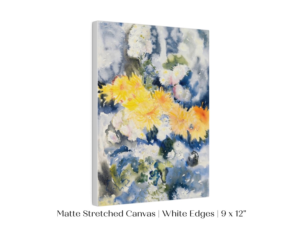 Yellow and Blue Watercolour Abstract | P64 - Single Art Prints - Piccolo Fiore Prints