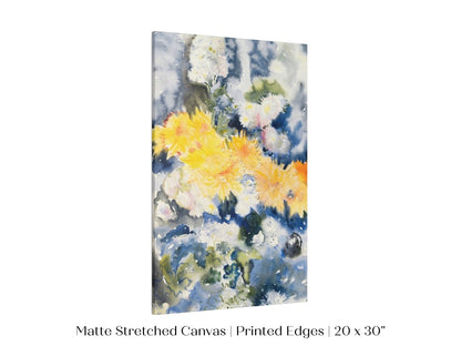 Yellow and Blue Watercolour Abstract | P64 - Single Art Prints - Piccolo Fiore Prints