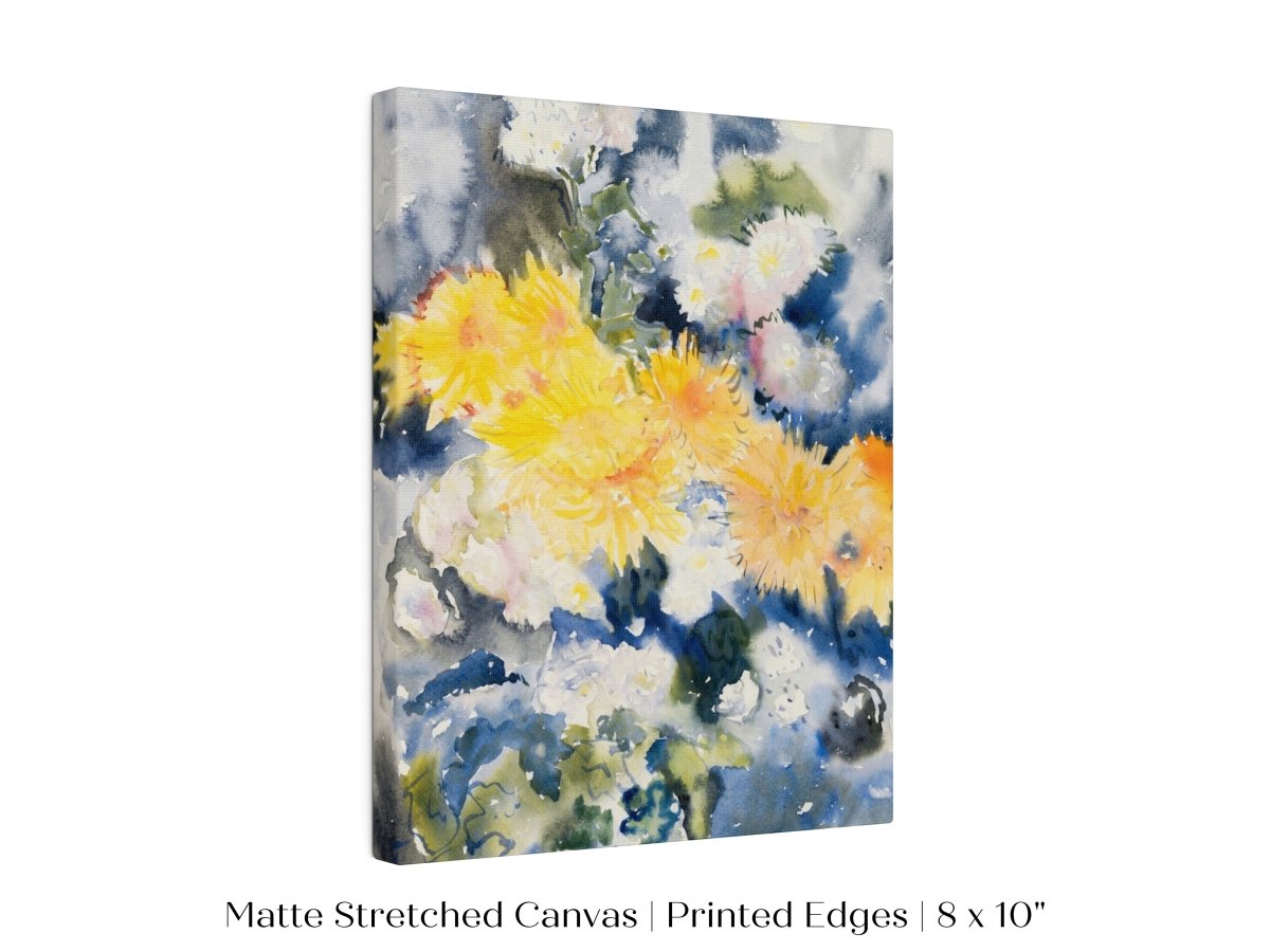 Yellow and Blue Watercolour Abstract | P64 - Single Art Prints - Piccolo Fiore Prints