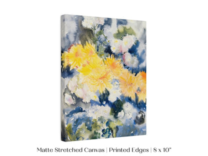 Yellow and Blue Watercolour Abstract | P64 - Single Art Prints - Piccolo Fiore Prints