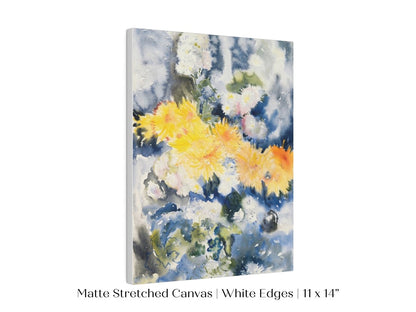Yellow and Blue Watercolour Abstract | P64 - Single Art Prints - Piccolo Fiore Prints