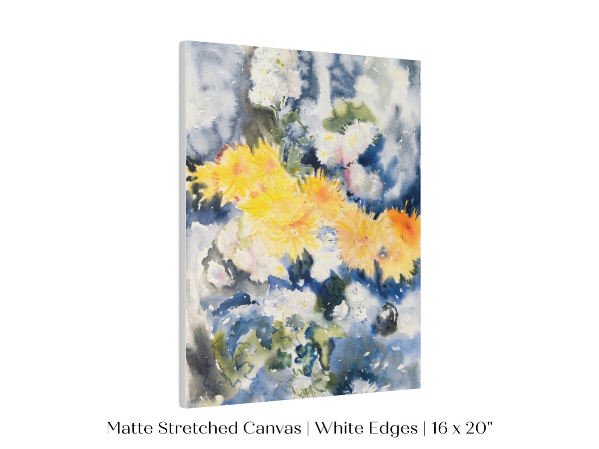 Yellow and Blue Watercolour Abstract | P64 - Single Art Prints - Piccolo Fiore Prints