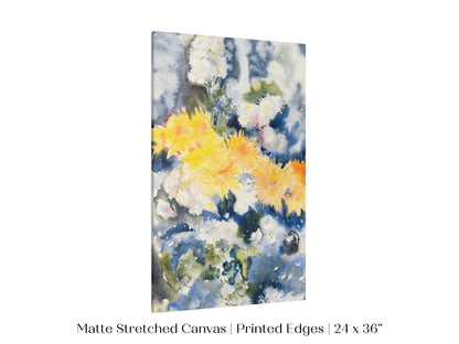 Yellow and Blue Watercolour Abstract | P64 - Single Art Prints - Piccolo Fiore Prints