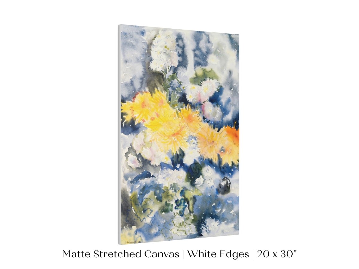 Yellow and Blue Watercolour Abstract | P64 - Single Art Prints - Piccolo Fiore Prints
