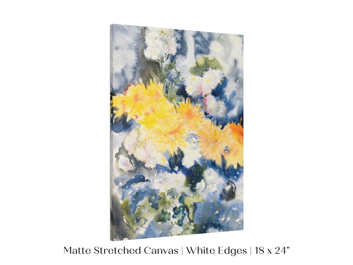 Yellow and Blue Watercolour Abstract | P64 - Single Art Prints - Piccolo Fiore Prints