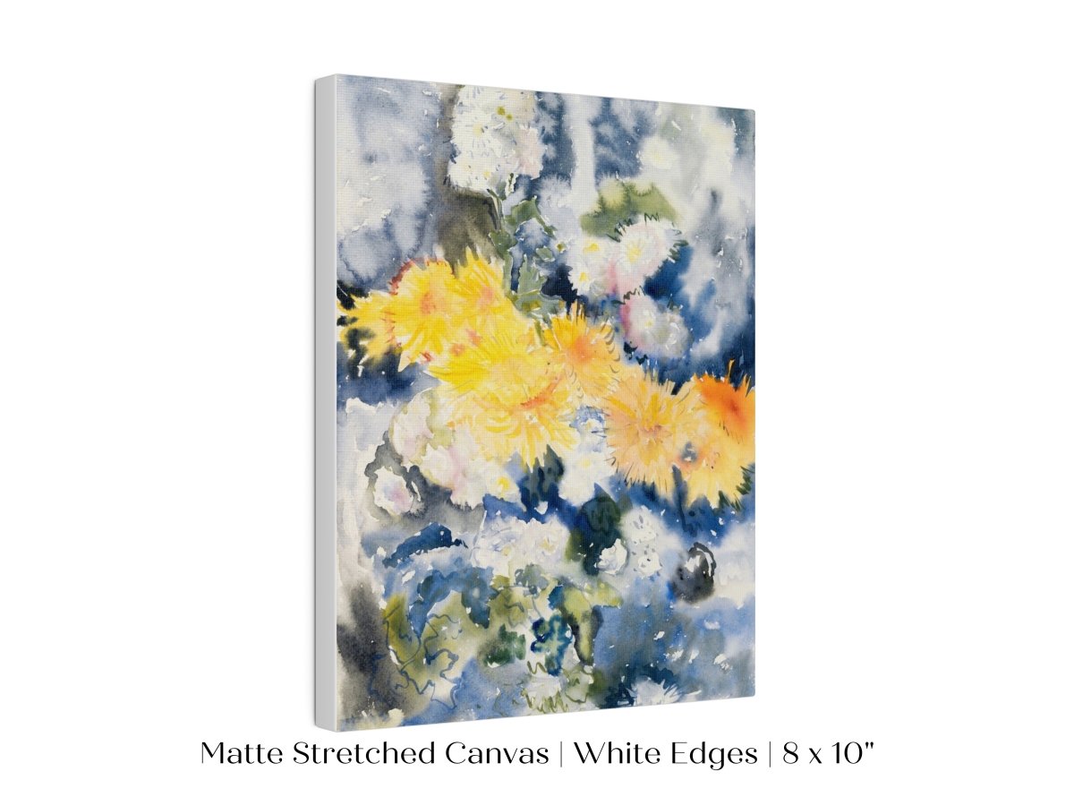 Yellow and Blue Watercolour Abstract | P64 - Single Art Prints - Piccolo Fiore Prints