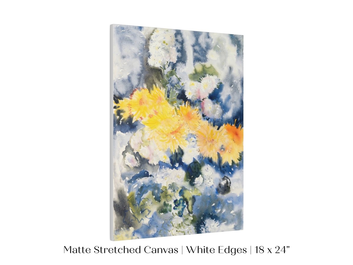 Yellow and Blue Watercolour Abstract | P64 - Single Art Prints - Piccolo Fiore Prints