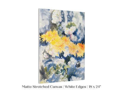 Yellow and Blue Watercolour Abstract | P64 - Single Art Prints - Piccolo Fiore Prints