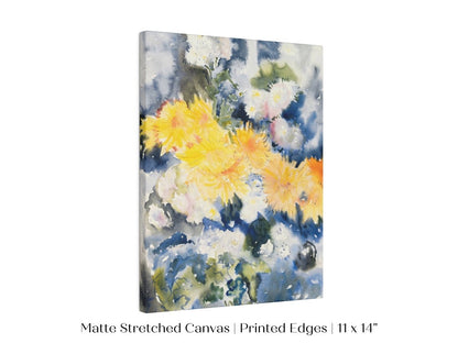 Yellow and Blue Watercolour Abstract | P64 - Single Art Prints - Piccolo Fiore Prints