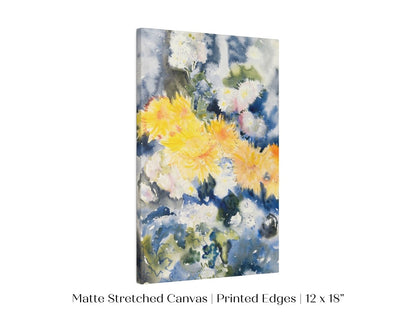 Yellow and Blue Watercolour Abstract | P64 - Single Art Prints - Piccolo Fiore Prints