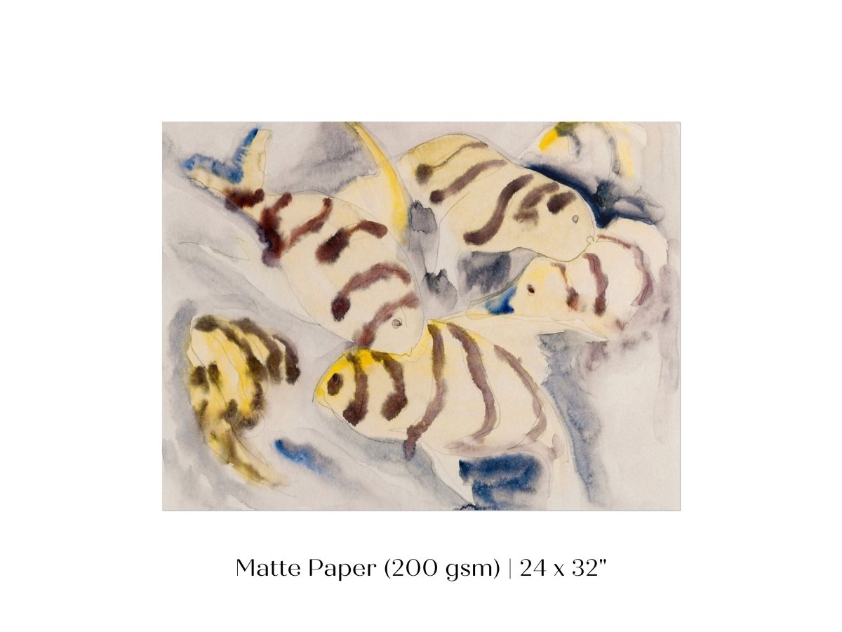 Yellow Watercolour Fish | P96 - Single Art Prints - Piccolo Fiore Prints