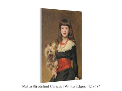 Young Lady with Yorkshire Terrier | P127 - Single Art Prints - Piccolo Fiore Prints