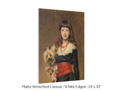 Young Lady with Yorkshire Terrier | P127 - Single Art Prints - Piccolo Fiore Prints