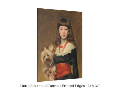 Young Lady with Yorkshire Terrier | P127 - Single Art Prints - Piccolo Fiore Prints