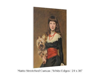 Young Lady with Yorkshire Terrier | P127 - Single Art Prints - Piccolo Fiore Prints