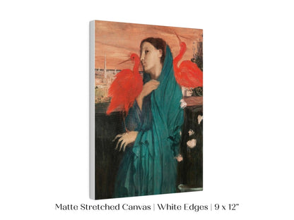Young Woman with Ibis | P309 - Single Art Prints - Piccolo Fiore Prints
