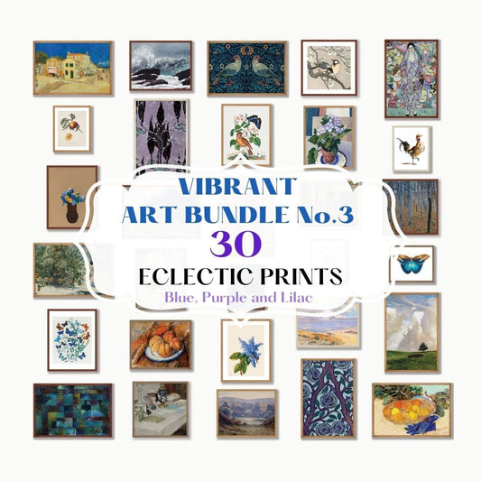 30 Digital Art Prints | Blue Vibrant Eclectic BUNDLE | VB3 - Digital Art Bundle - Piccolo Fiore Prints