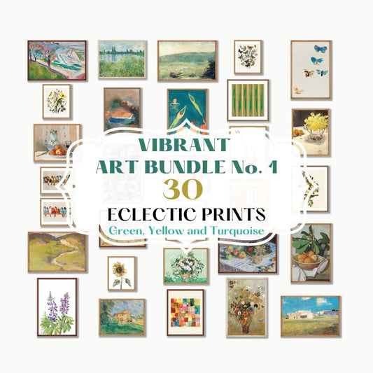 30 Digital Art Prints | GREEN Vibrant ECLECTIC BUNDLE | VB1 - Digital Art Bundle - Piccolo Fiore Prints