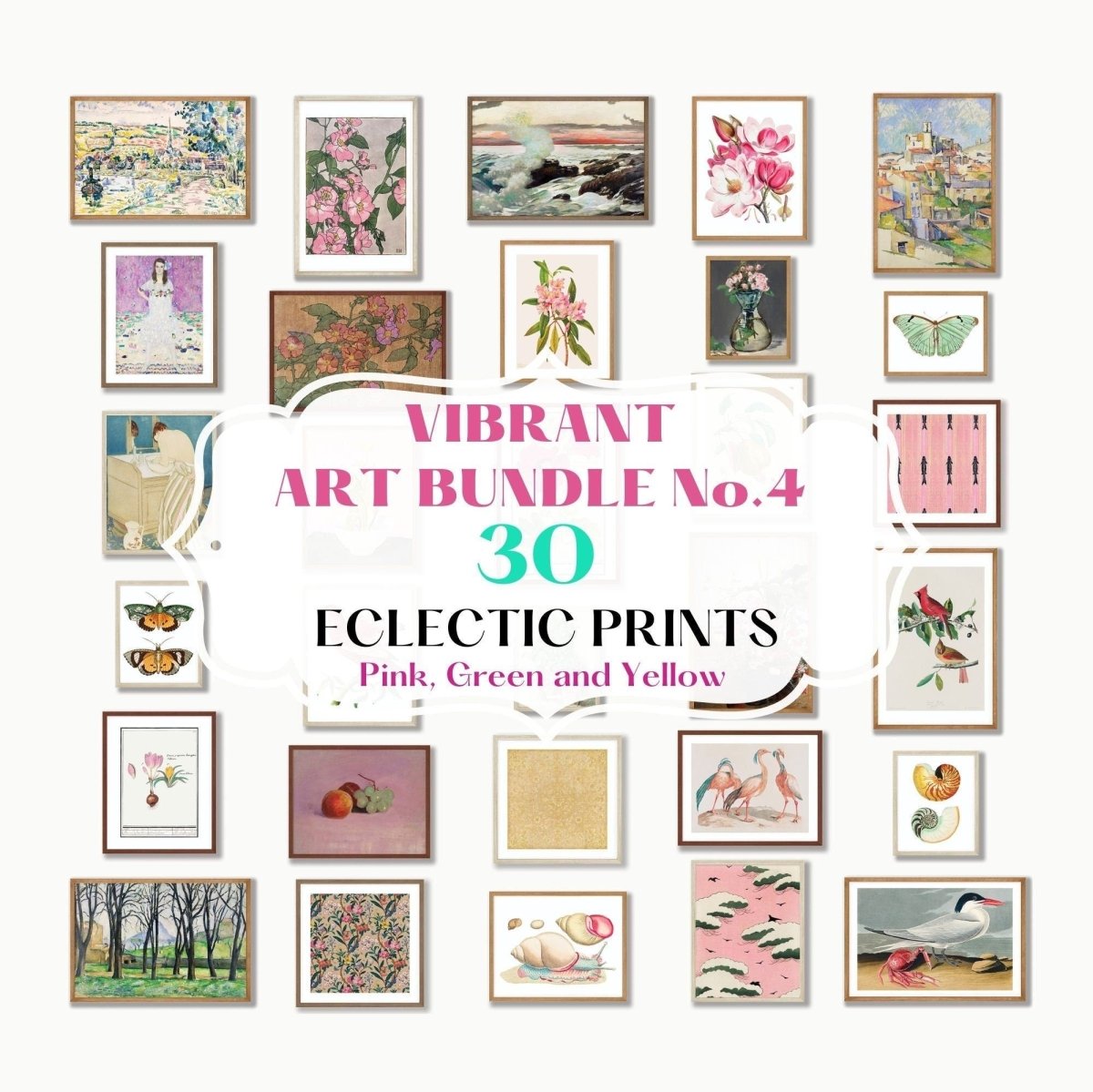 30 Digital Art Prints | PINK Vibrant ECLECTIC BUNDLE | VB4 - Digital Art Bundle - Piccolo Fiore Prints