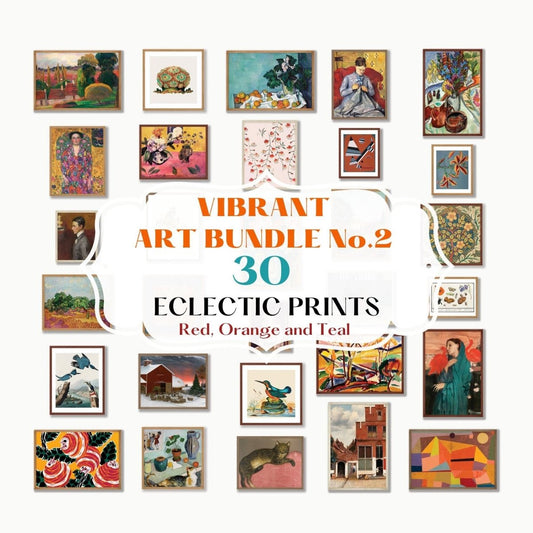 30 Digital Art Prints | RED Vibrant ECLECTIC BUNDLE | VB2 - Digital Art Bundle - Piccolo Fiore Prints