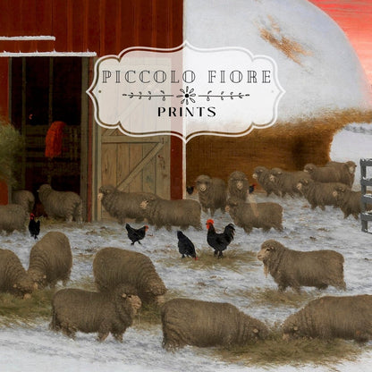 Barnyard in Winter | P240 - Single Art Prints - Piccolo Fiore Prints